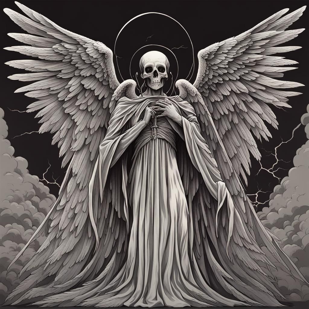Stylized Angel of Death Illustration