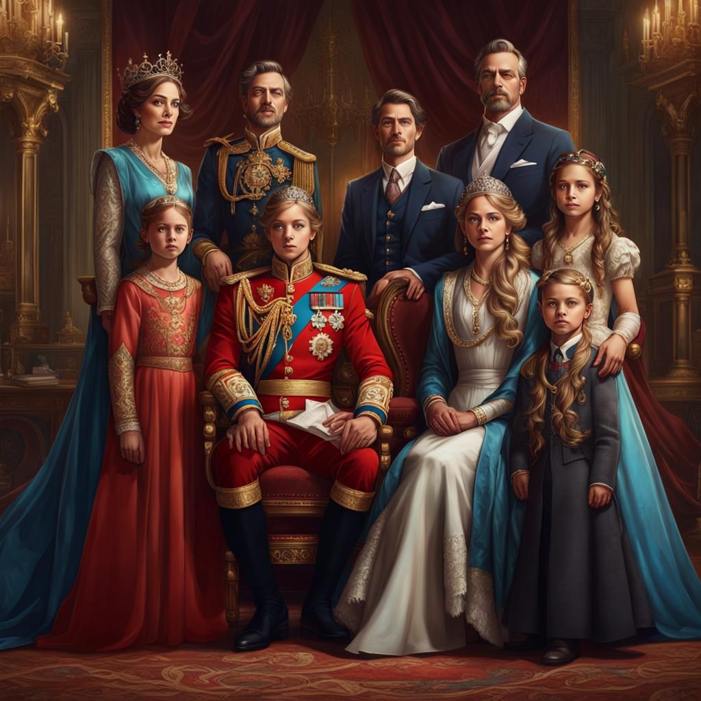 Detailed Portrait of a Royal Family