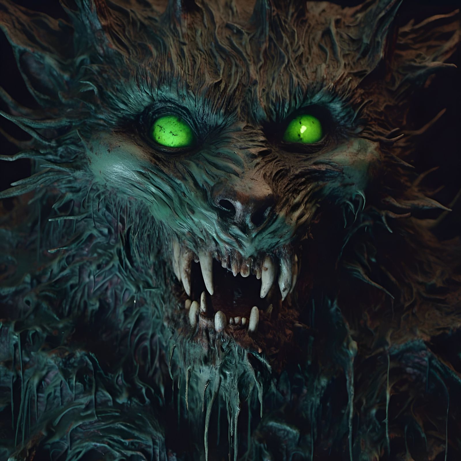 Terrifying Supernatural Werewolf Portrait in Macabre Style