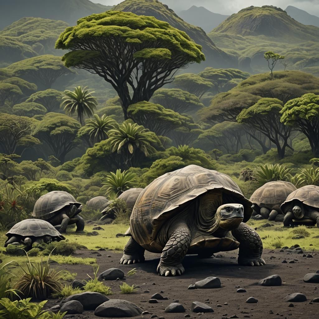 Giant Tortoise in the Galápagos Islands