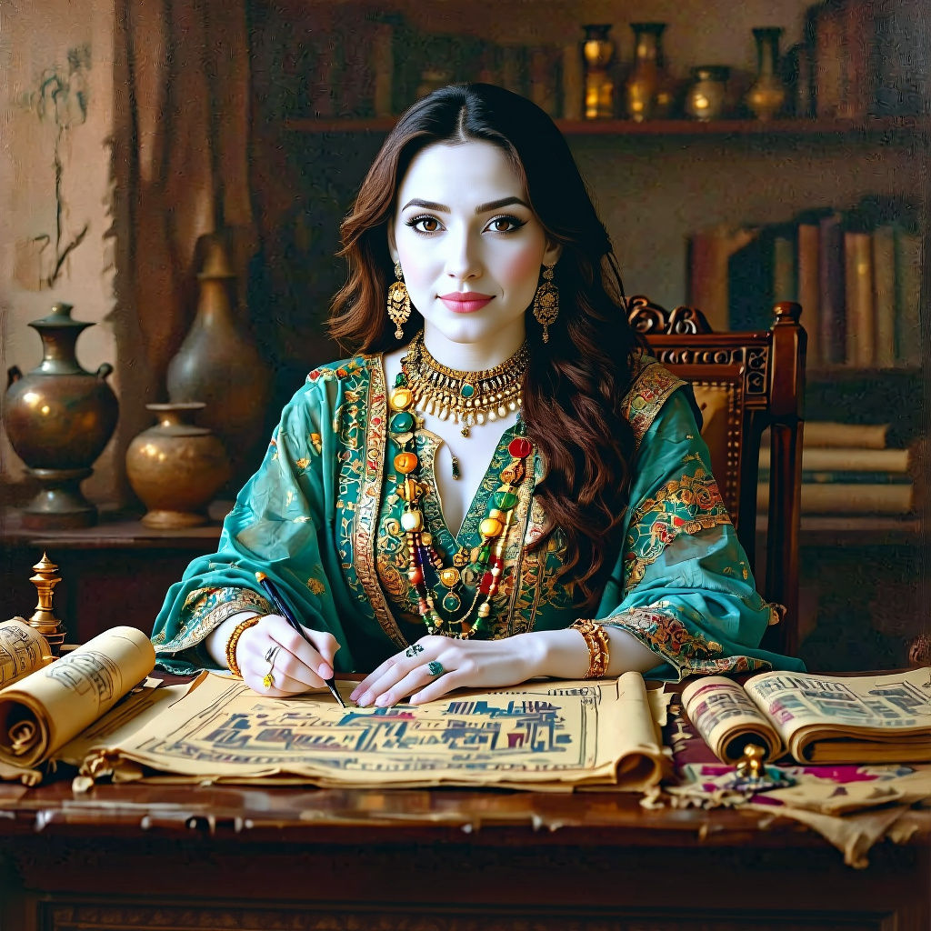 Elegant Portrait of Historian Layla Amin