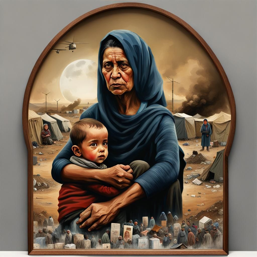 Refugee Mother and Child: Anti-War Art