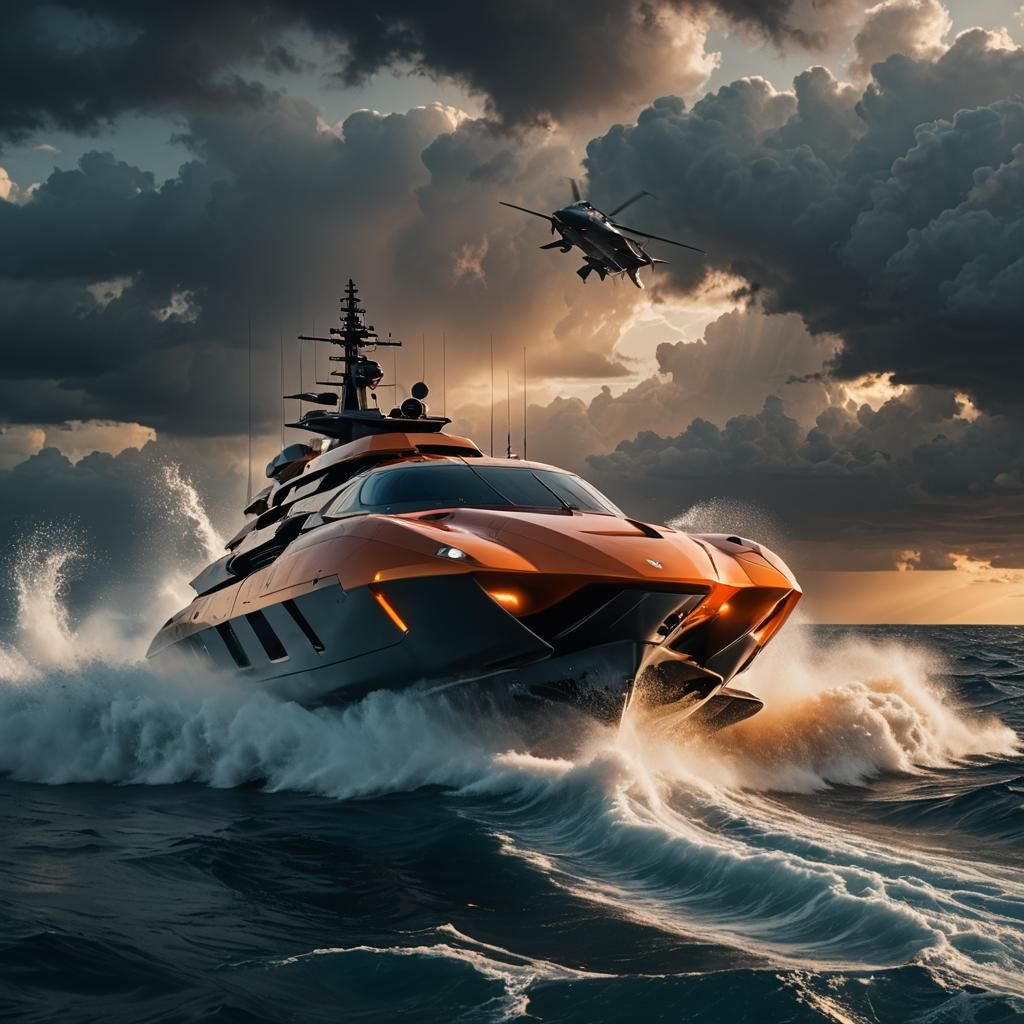 Ferrari Warship Hybrid in Cinematic Style