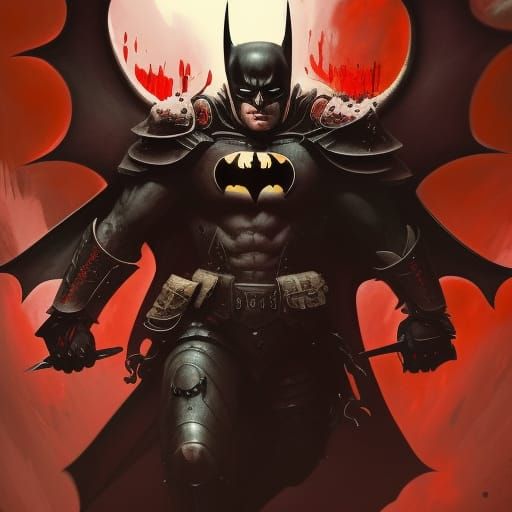 Khornate Berserker Batman Black Knight: Dark Fantasy Art