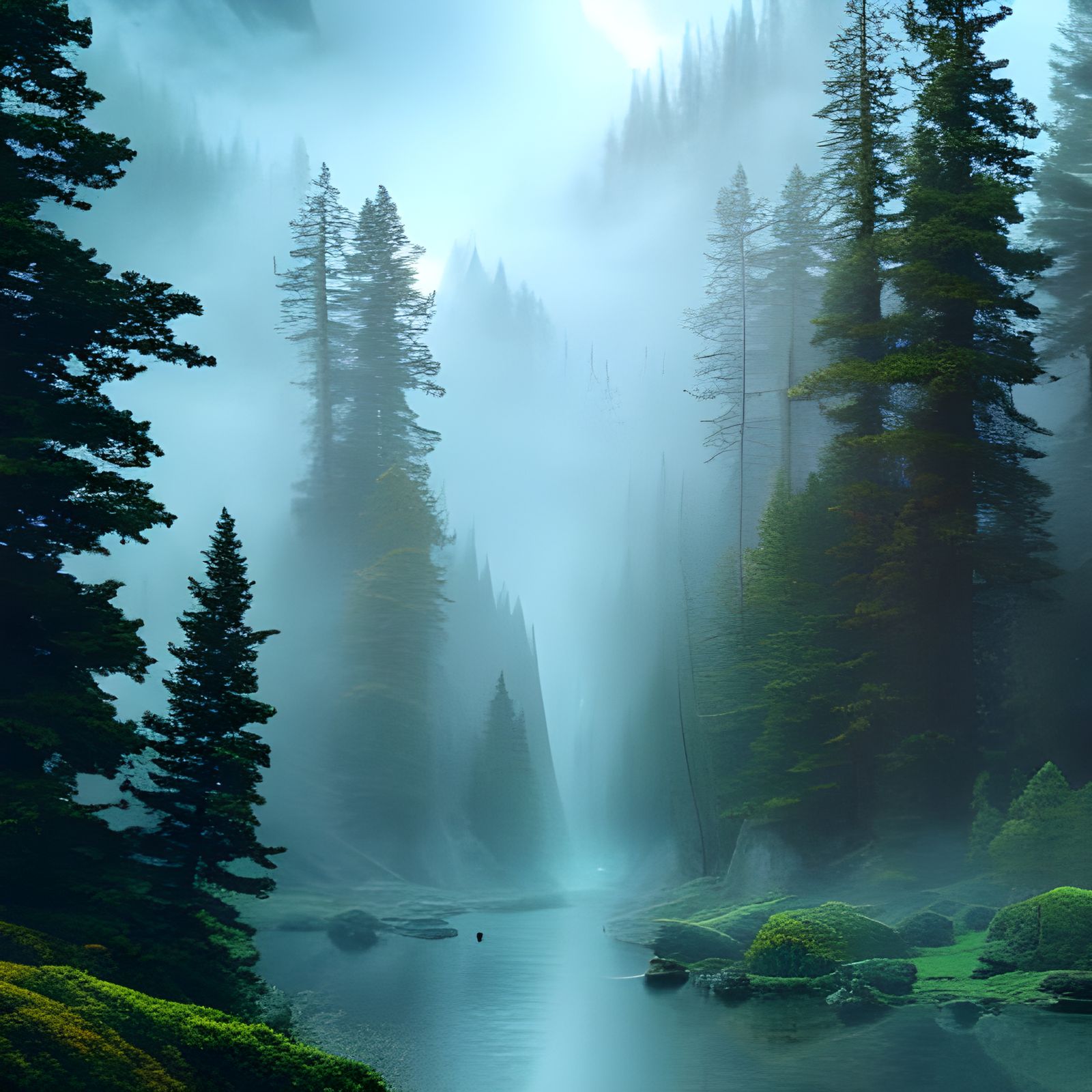 Four Seasons Forest in Detailed Digital Painting