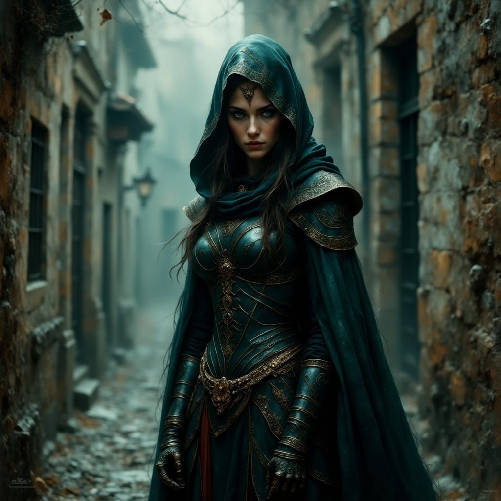 Mysterious Rogue in Shadowy Alleyway