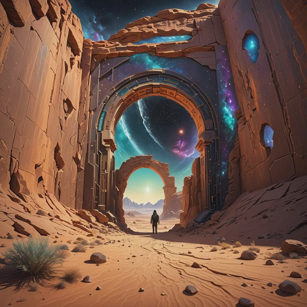 Hyperrealistic Portal Through Space and Time