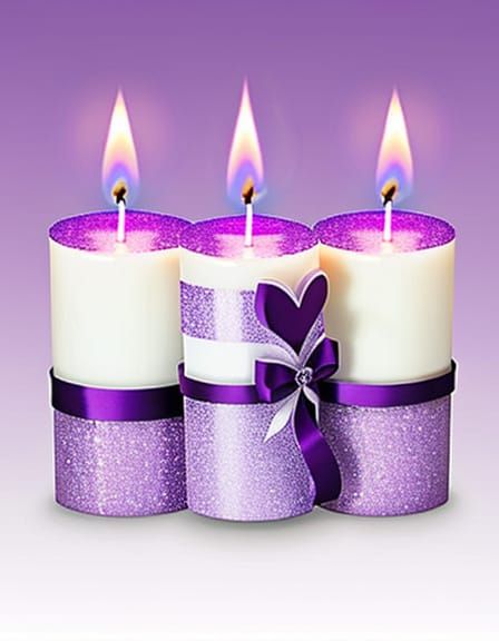 Valentine's Candles Concept Art in Purple and White
