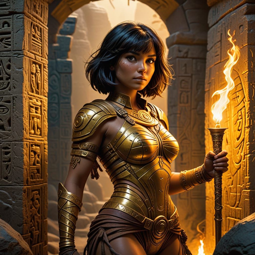 Dora the Explorer in Ancient Tomb: Comic Book Art