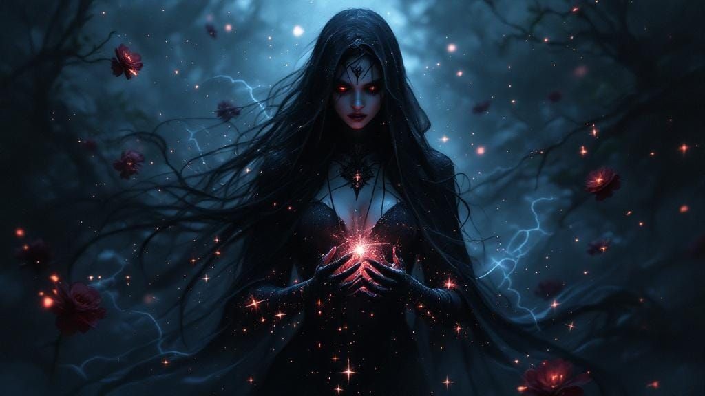 Ethereal Gothic Goddess of Shadows and Magic