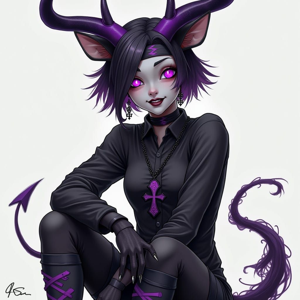 Dark Demon Figures in Gothic Style