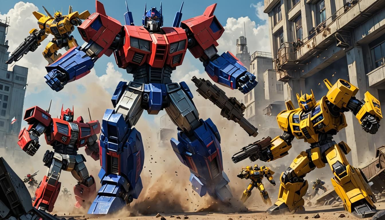 Cyberpunk Transformers Battle in Retrofuturistic Poland