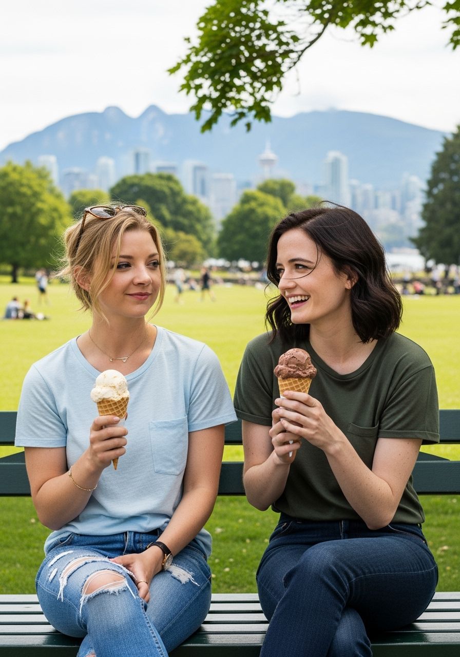 Natalie Dormer and Eva Green Enjoy Ice Cream in Vancouver Pa...