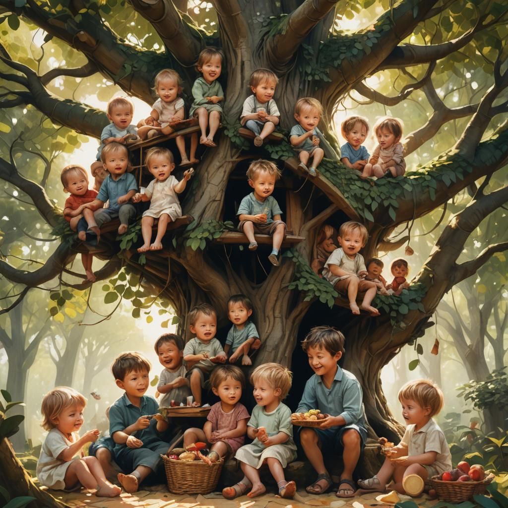 Babies' Global Picnic: Whimsical Concept Art