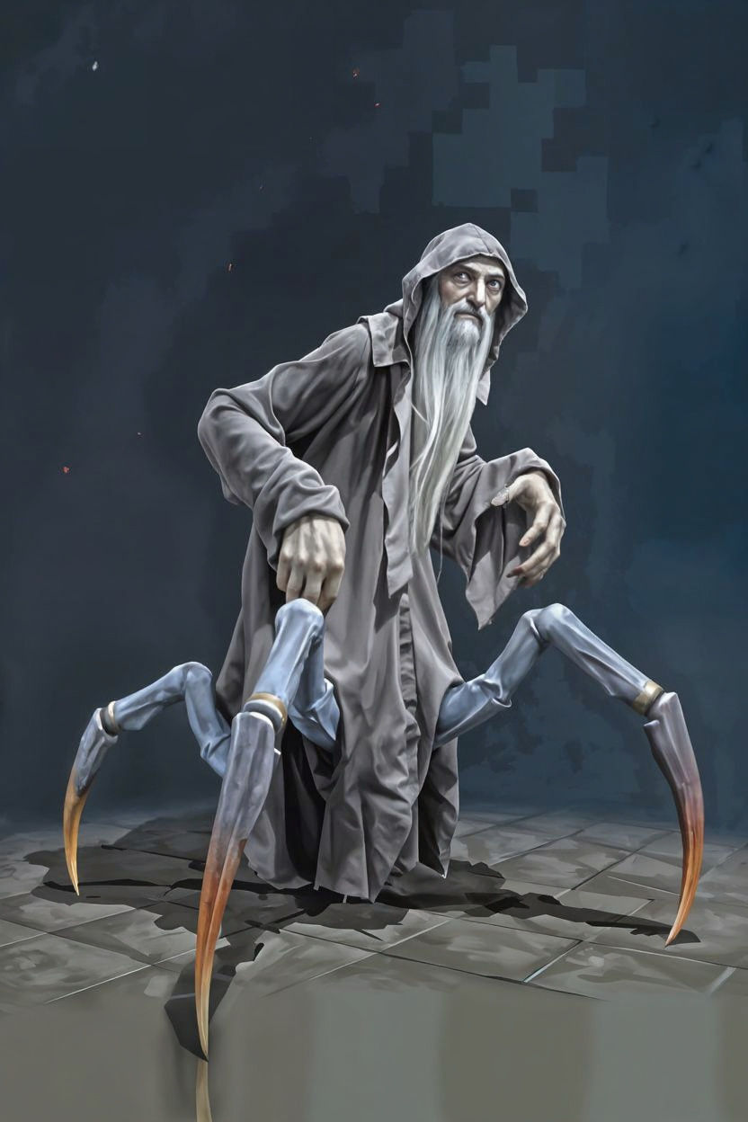 Creepy Wizard Hag with Crab Legs