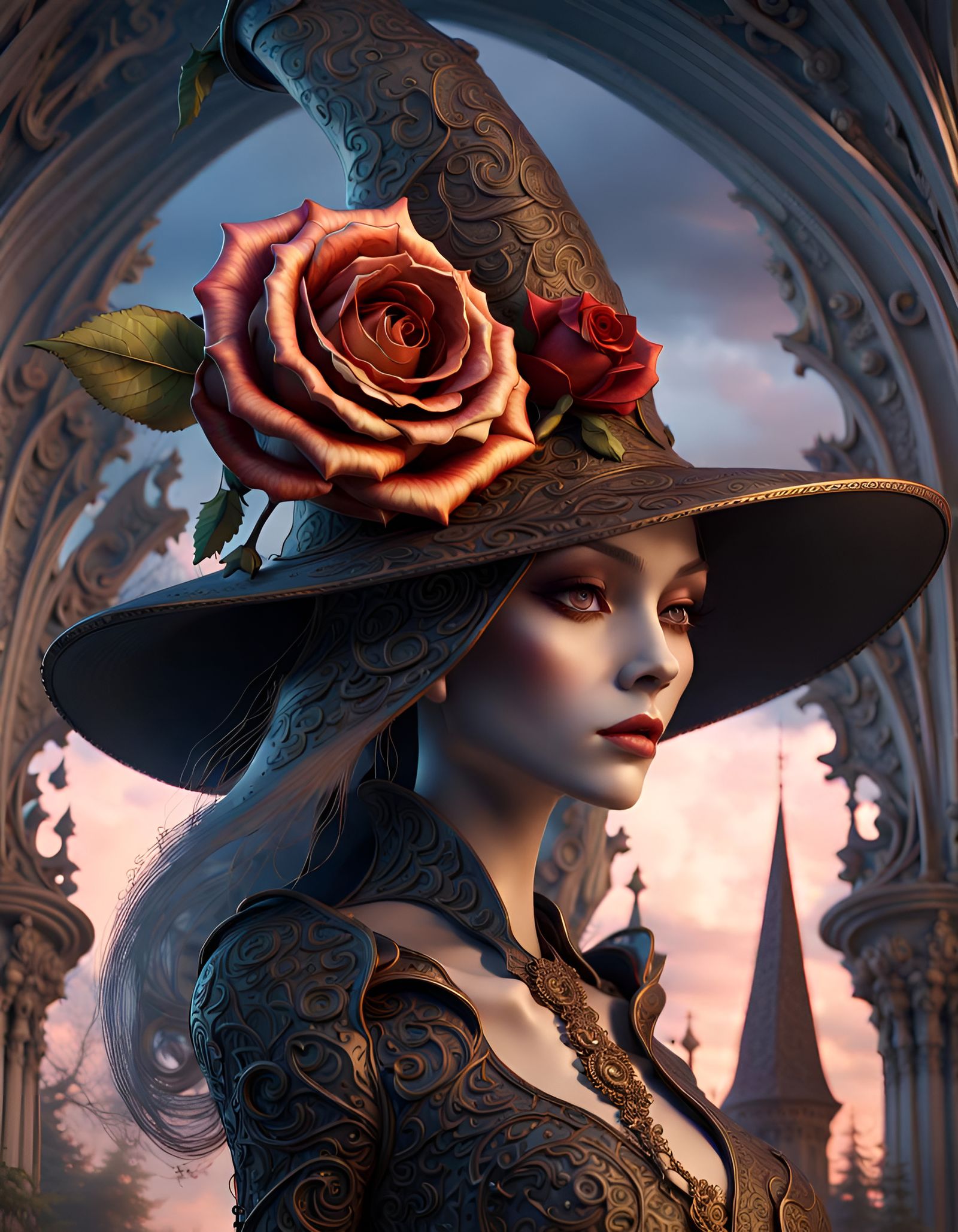 Rose in Witch Hat: Detailed Concept Art