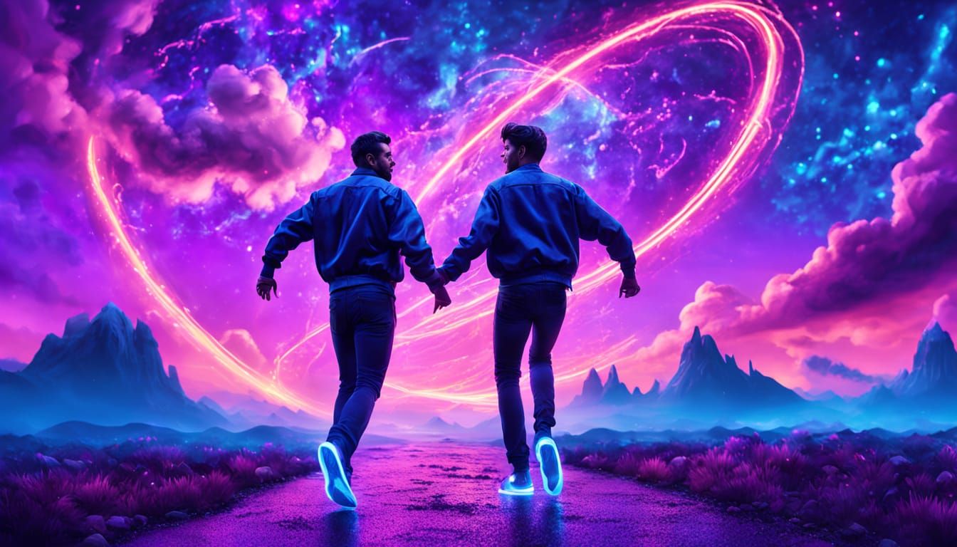 Men Dancing in Starlight: Digital Matte Painting