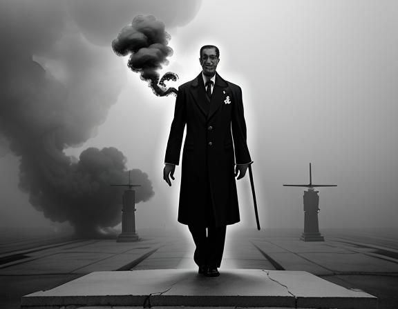 Eerie Campus TV Station in Black and White