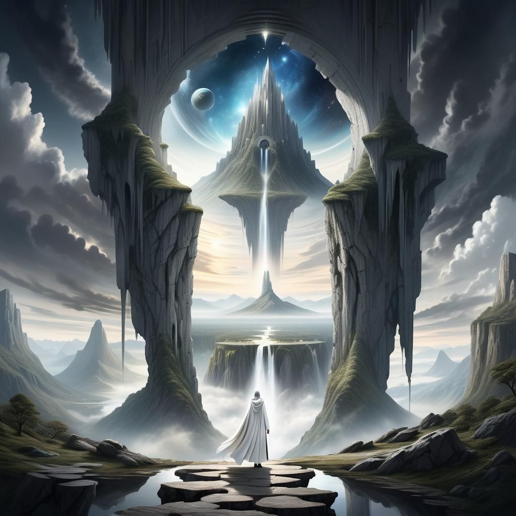 Woman at Keyhole to Other Worlds