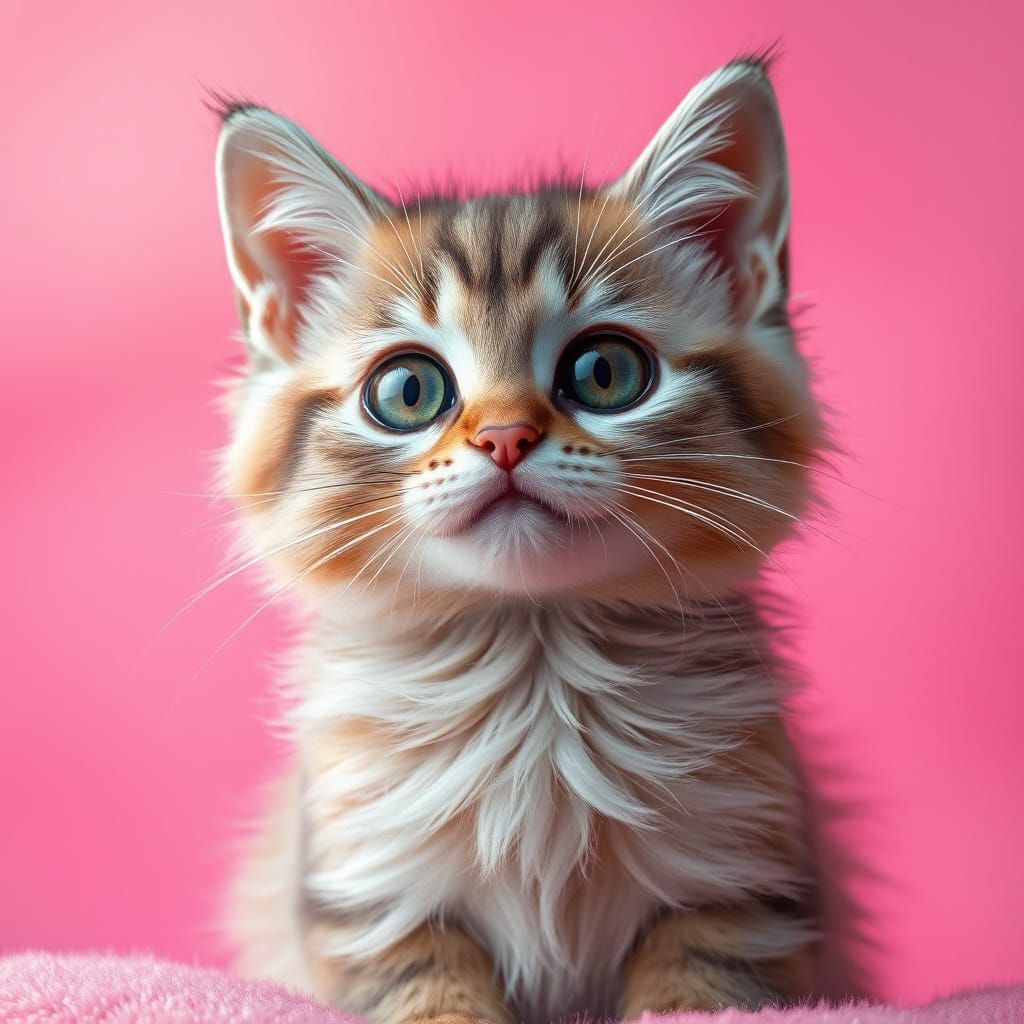 Regal Feline in Vibrant Pastel Dreamscape