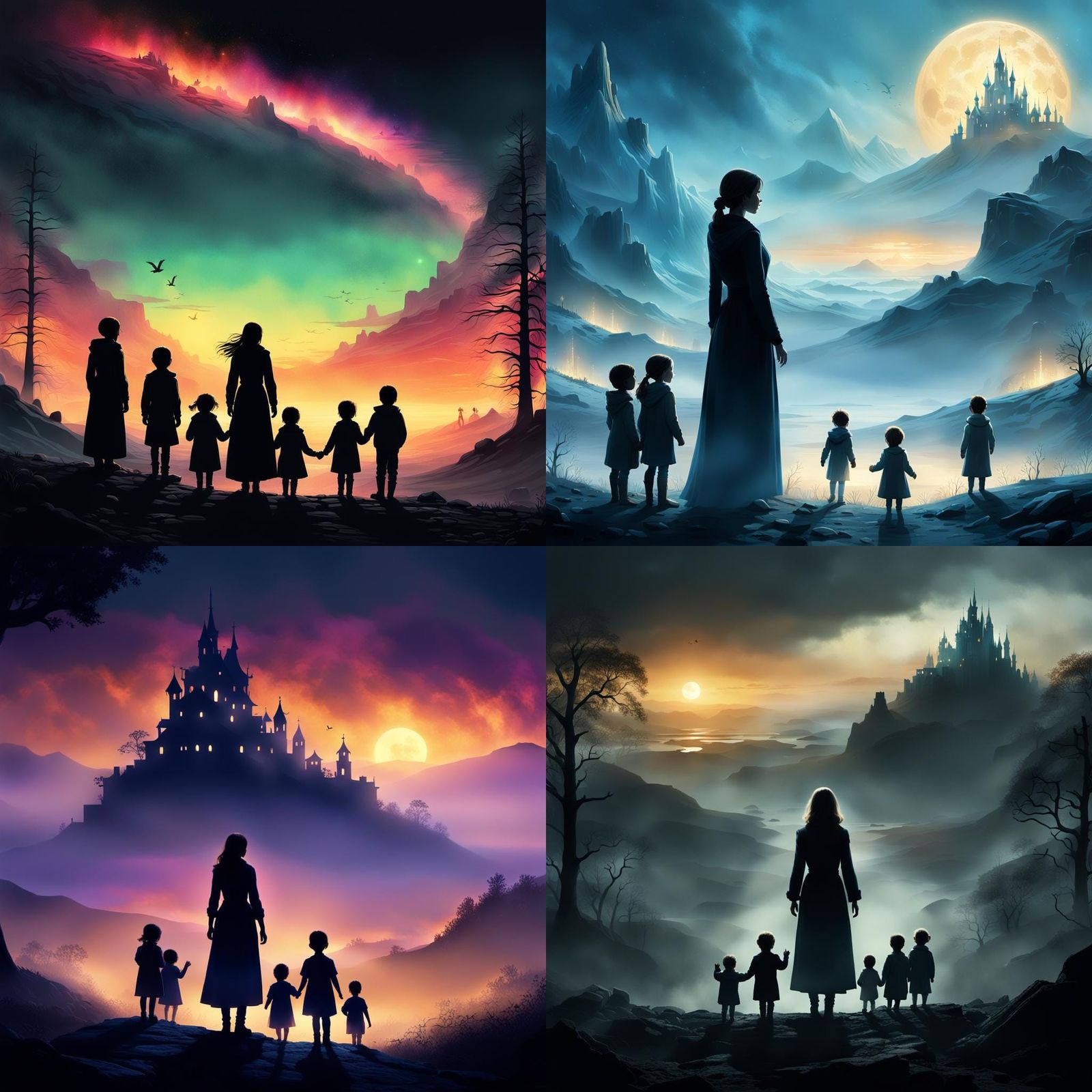 Soulful Mother Silhouette Protects Stolen Children