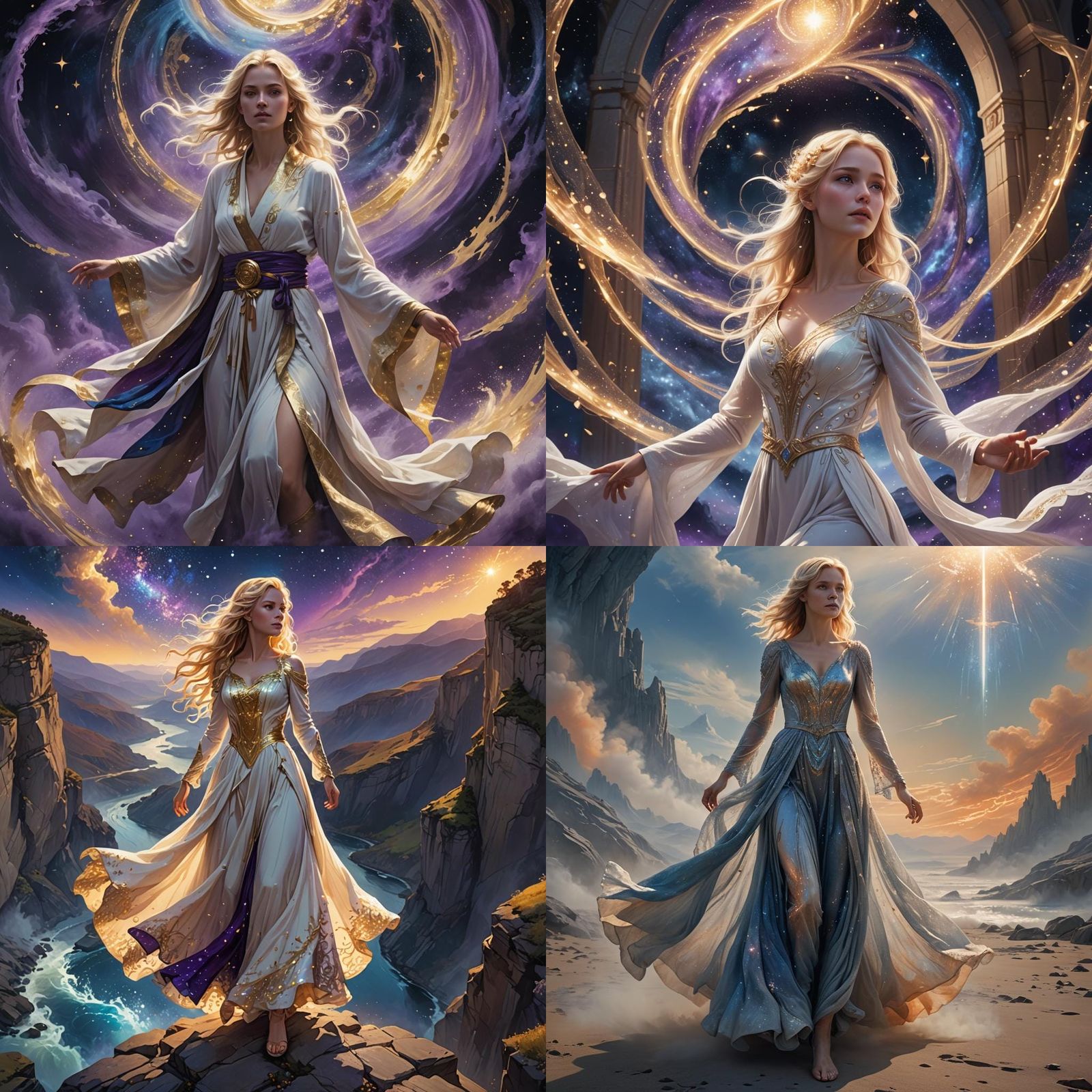 Woman Steps into Infinity: Detailed Matte Painting