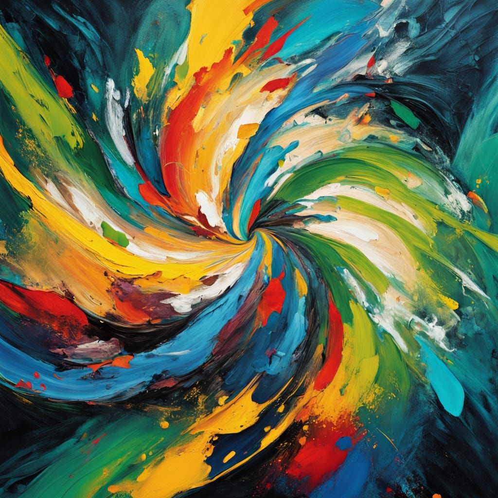 Vibrant Oil Painting in Abstract Expressionism Style
