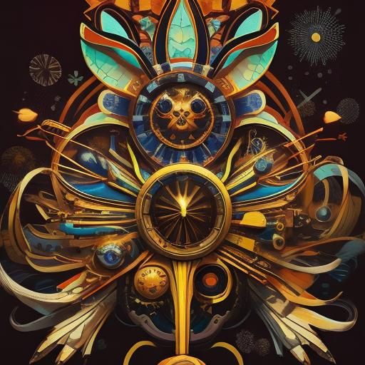 Colorful Abstract Mid-Century Modern Vector Graphic