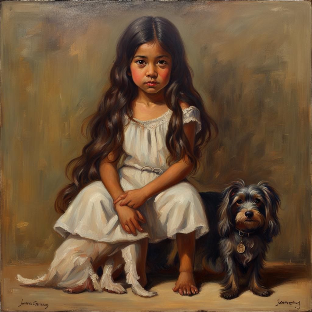 Girl with Dog: Oil Painting by James Gurney
