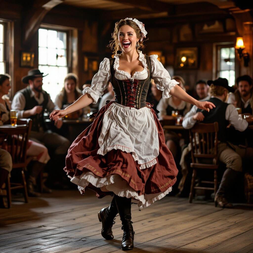 Colonial Tavern Wench Dancing for Men