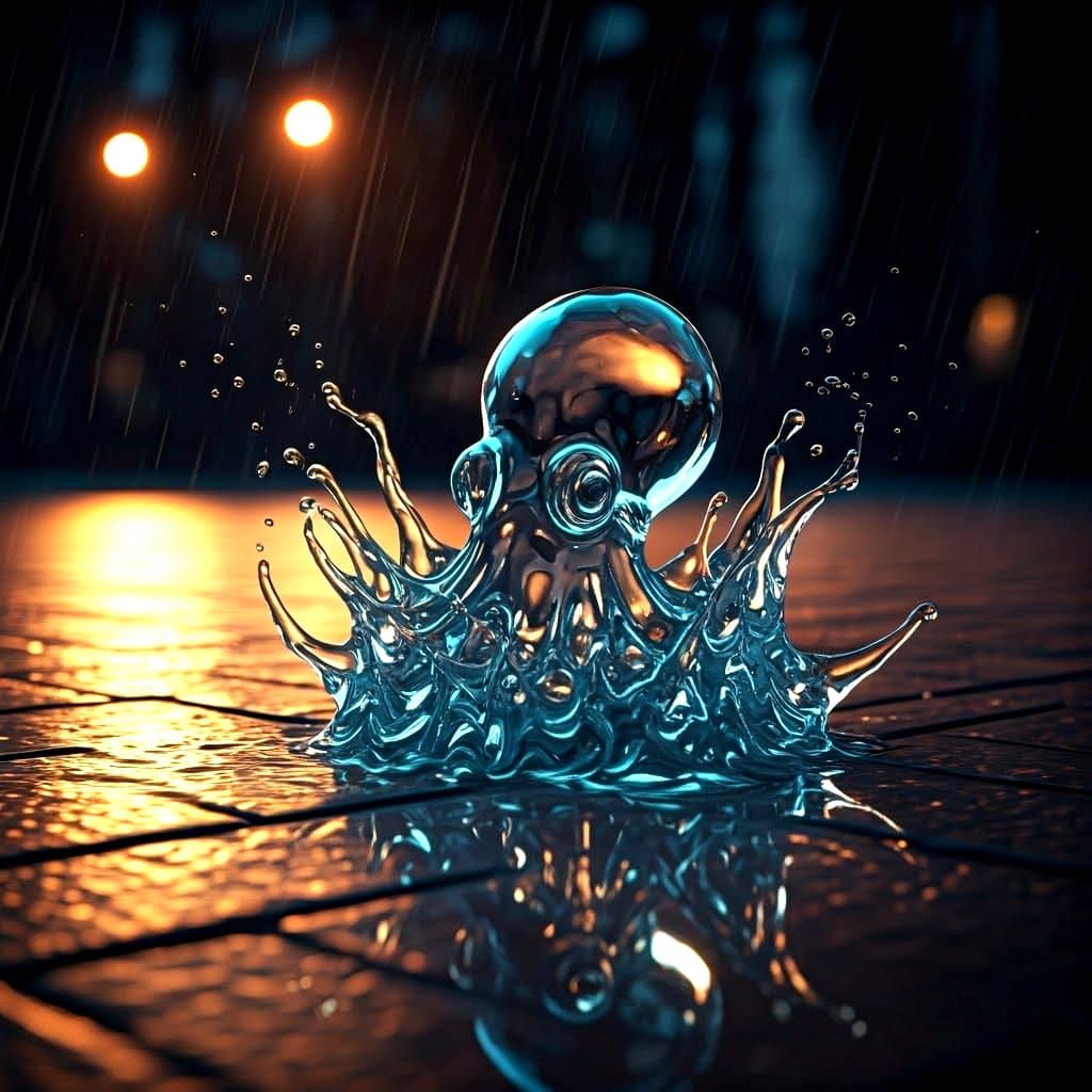 Rain puddle octopus