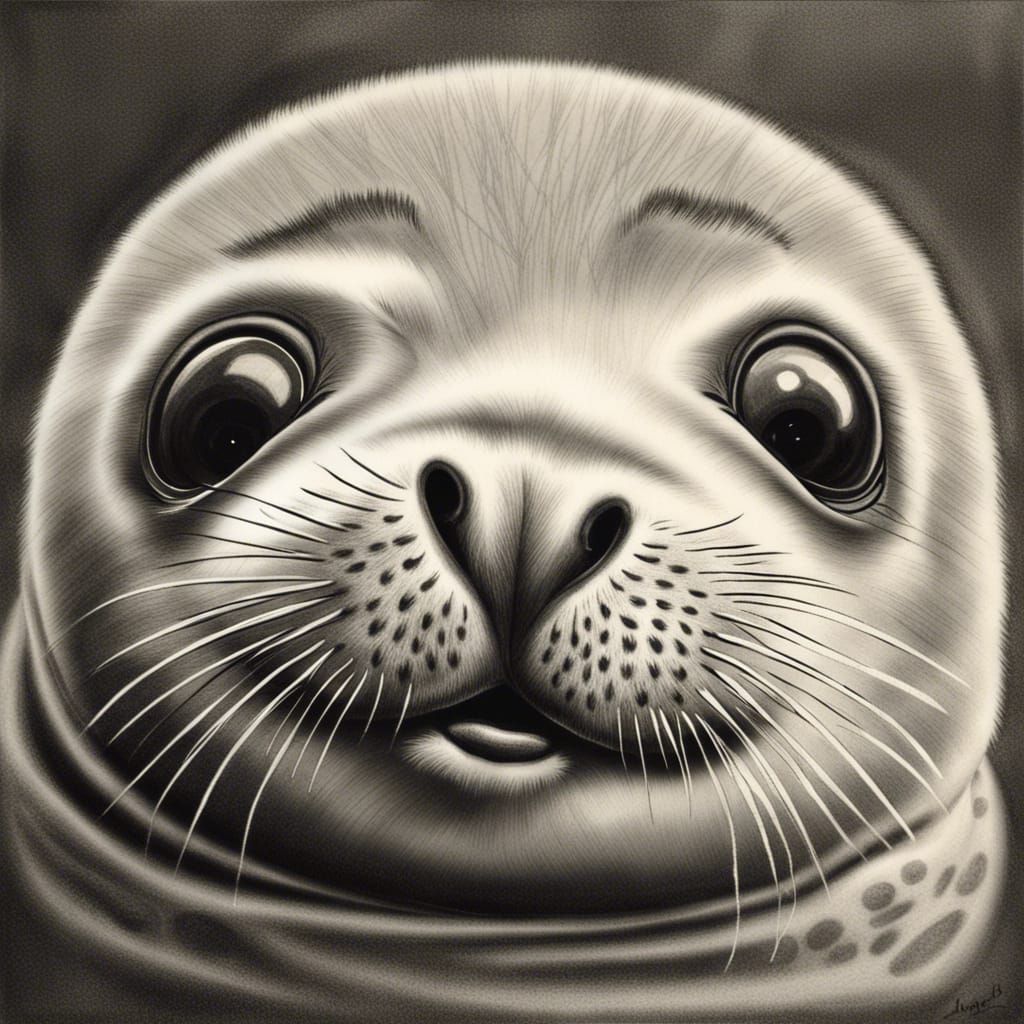 Encouraging Baby Seal with Enormous Eyes