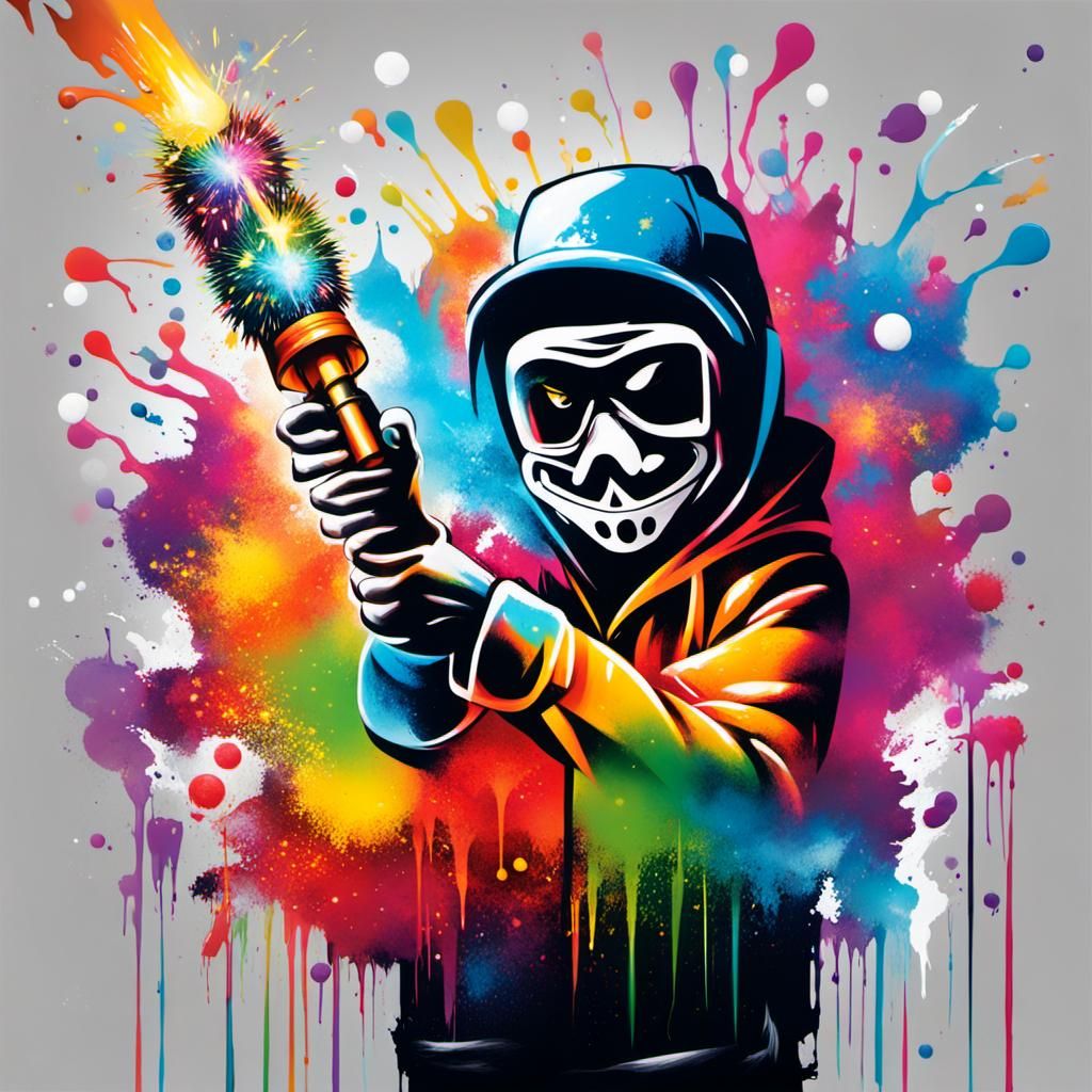 Vibrant Graffiti Celebration in Polychromatic Colors