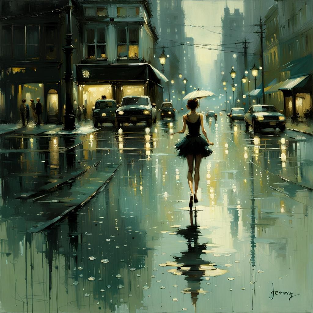 Ethereal Fairy with Dew Drops as Impasto Painting