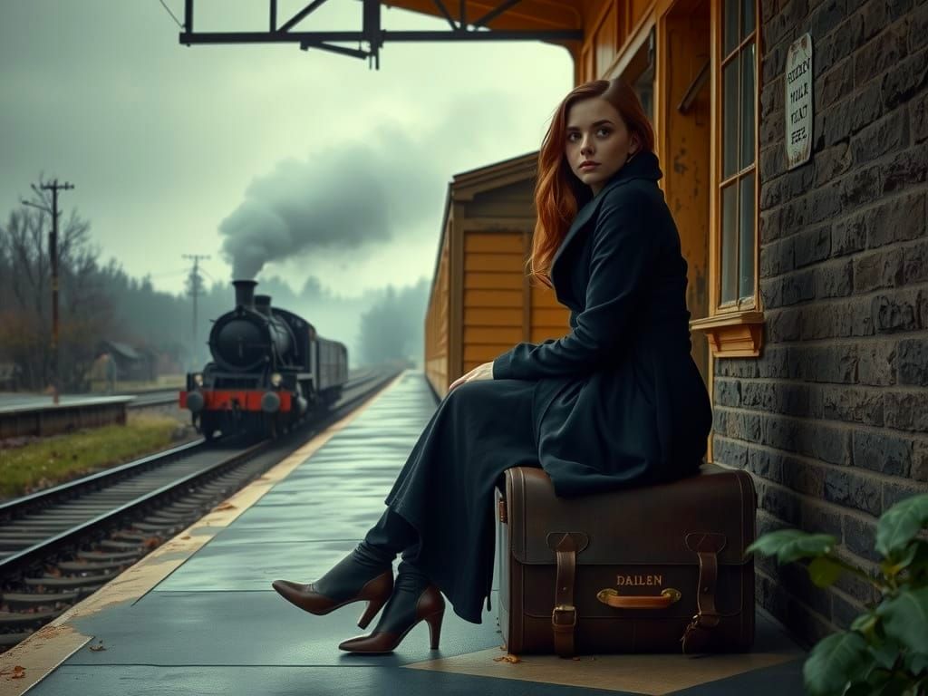 Ethereal Autumn Mood at Abandoned Train Station