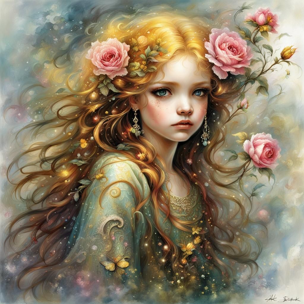 Glamour Shot of Redhead in Digital Art Style