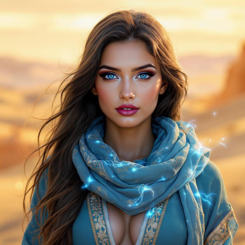 Fantasy Woman Portrait with Desert Backdrop