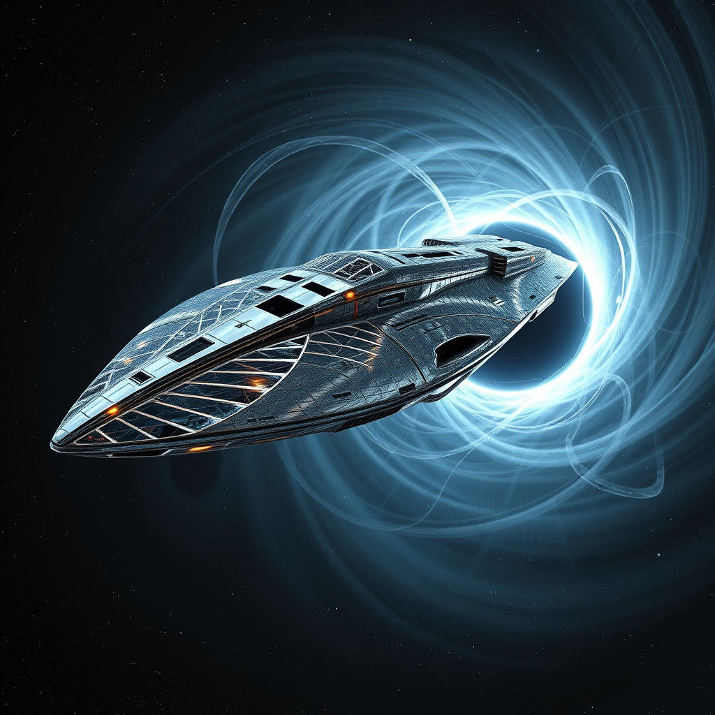 Liquid Metal Starship Pierces a Dark Hole