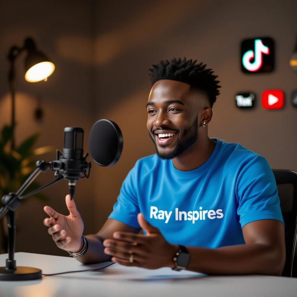 Podcast Studio Portrait in Cinematic Style