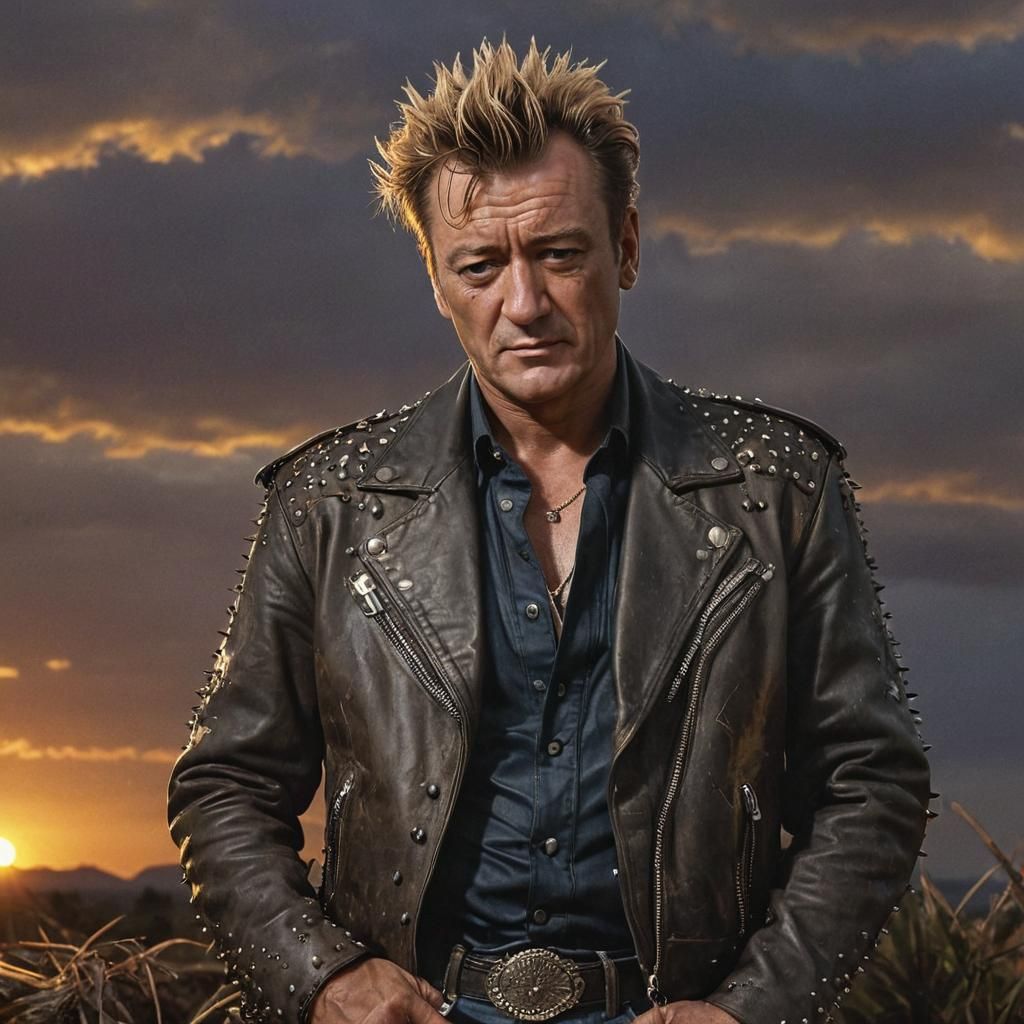 John Wayne as Punk Rocker in Art Nouveau Style