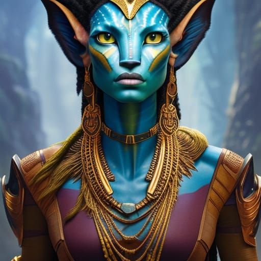 Neytiri Portrait in Art Nouveau Style