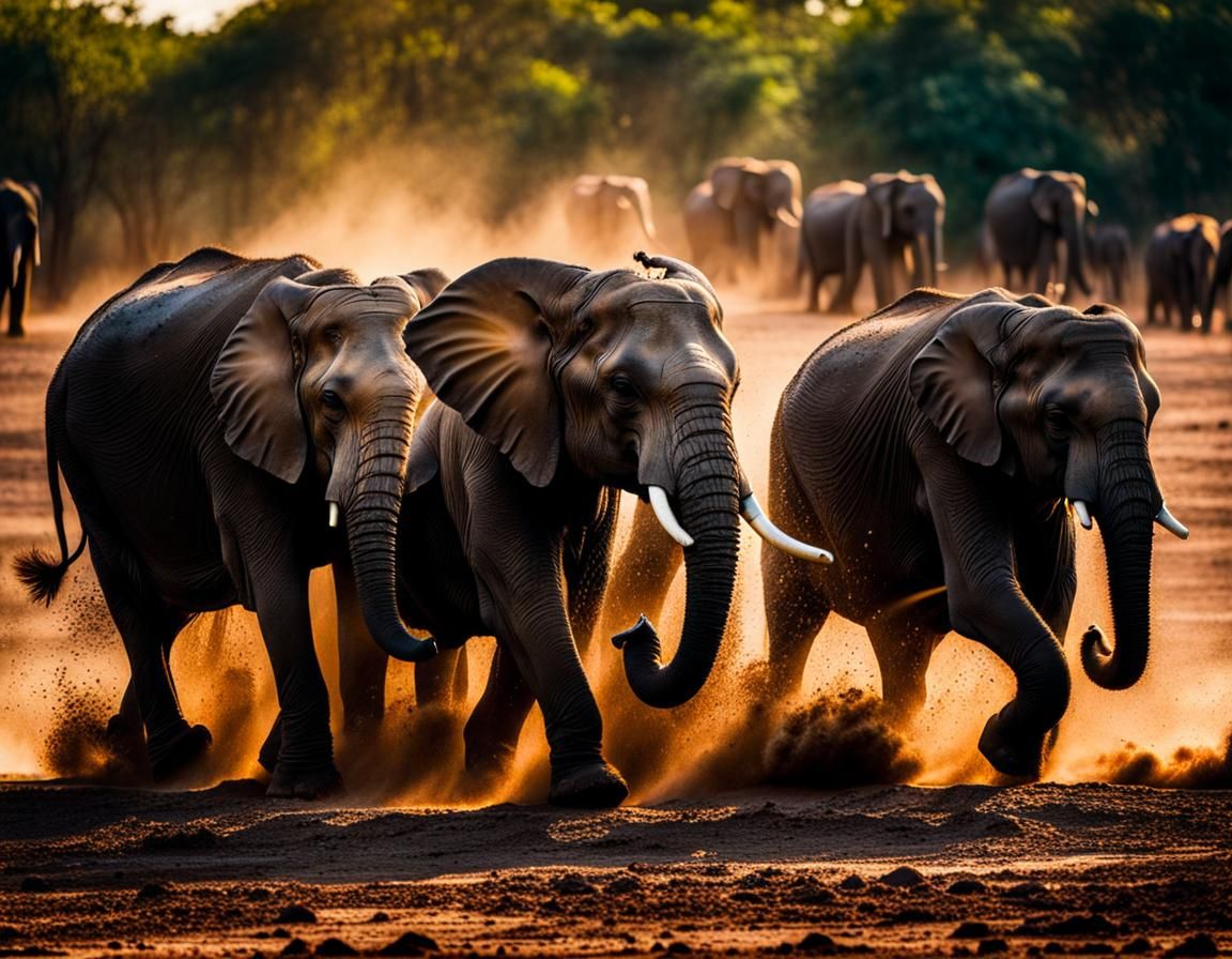 Elephants Playing Football in Mud: Professional Photography