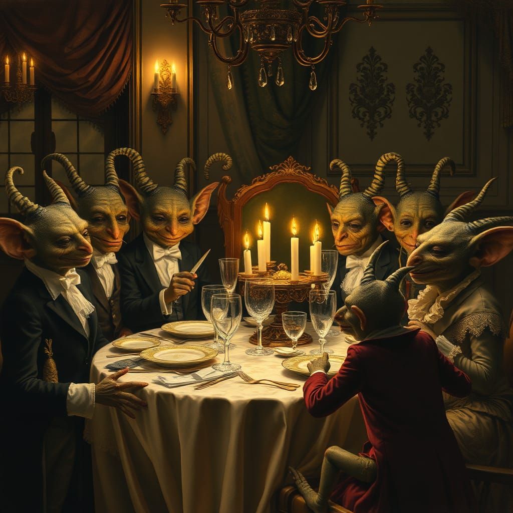 Goblins and Gremlins Dinner Party in Ornate Style