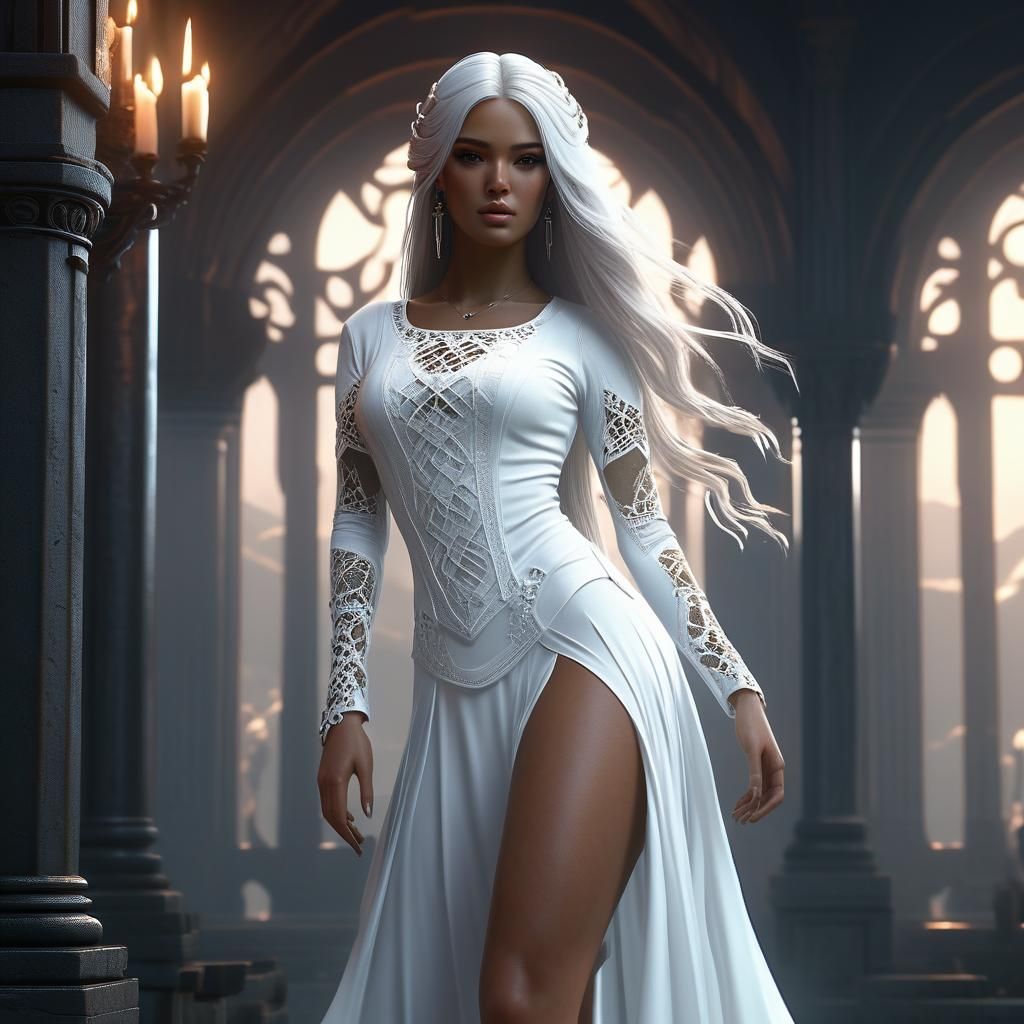 Celtic Woman with Pink Hair: Dark Fantasy Art