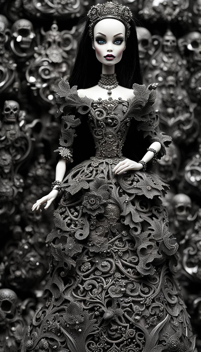 Intricately Detailed Evil Barbie Doll