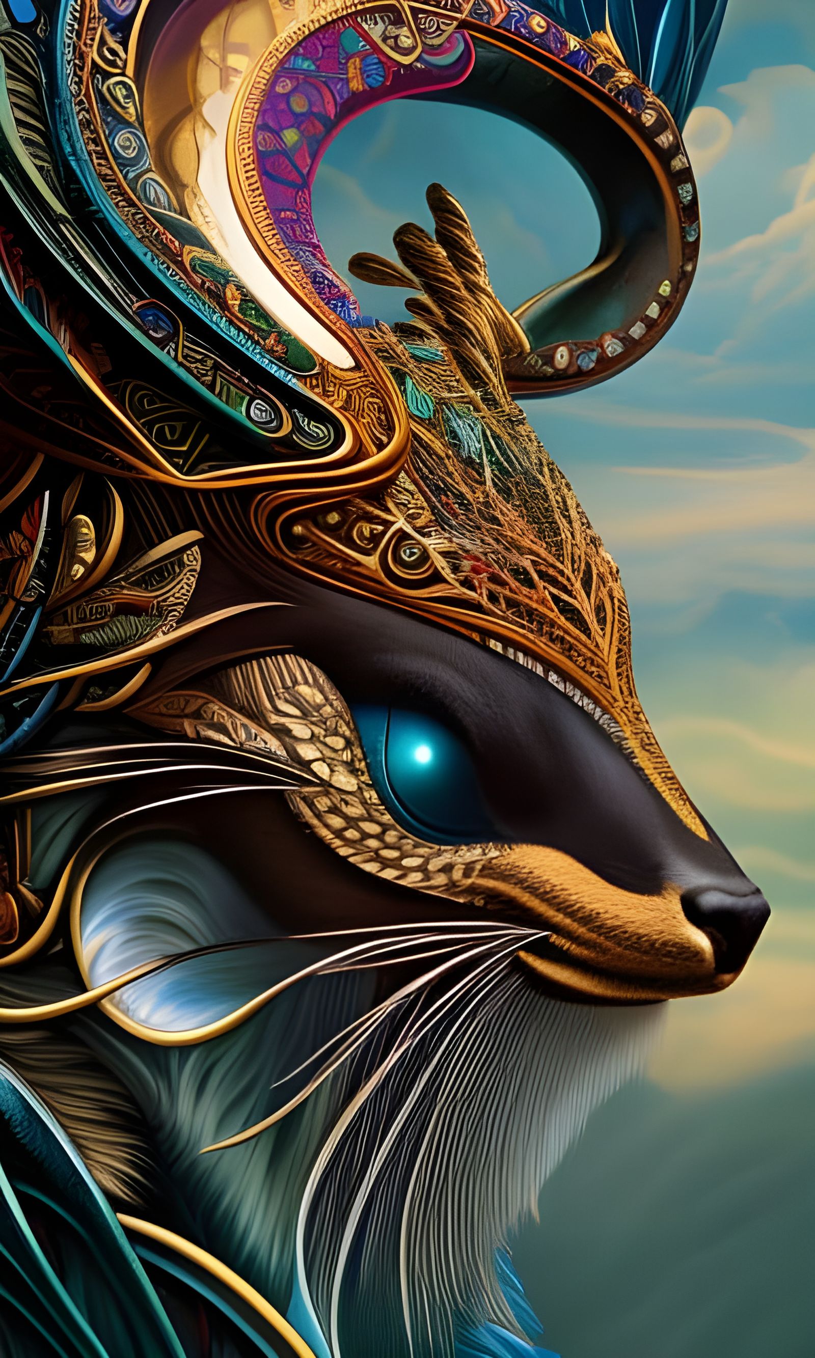 Clockwork Grim Reaper in Maximalist Collage Illustration