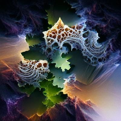 Abstract Fractal Pattern with Geometric Shapes