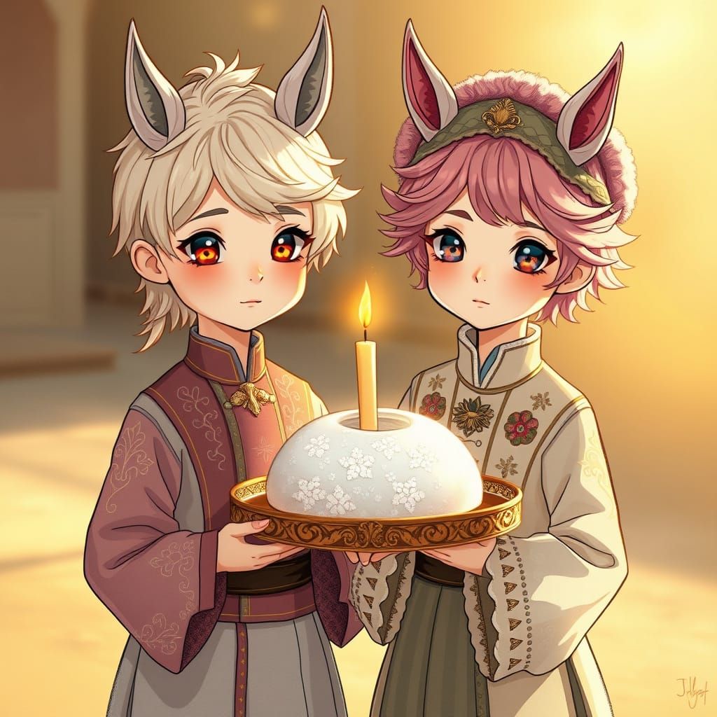 Two Charming Russian Boys with Horse Ears in Anime-Inspired ...