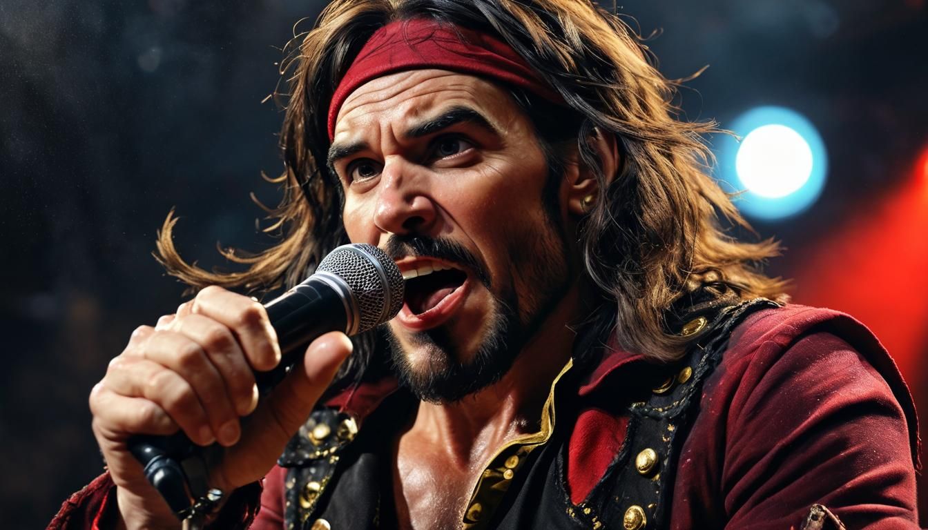 Captain Hook as Rock Star in Impasto Painting