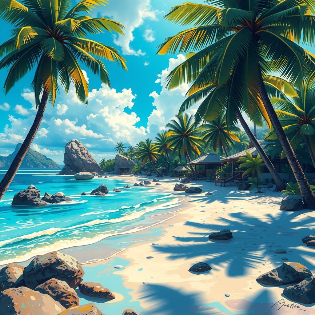 Tropical beaches with glowing turquoise waters